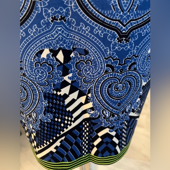 Cap Sleeves Geo Paisley Midi Bodycon Dress Sz S/M - Picture 8 of 13